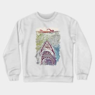 Jaws Abstract Alternate Fan Art Poster Crewneck Sweatshirt